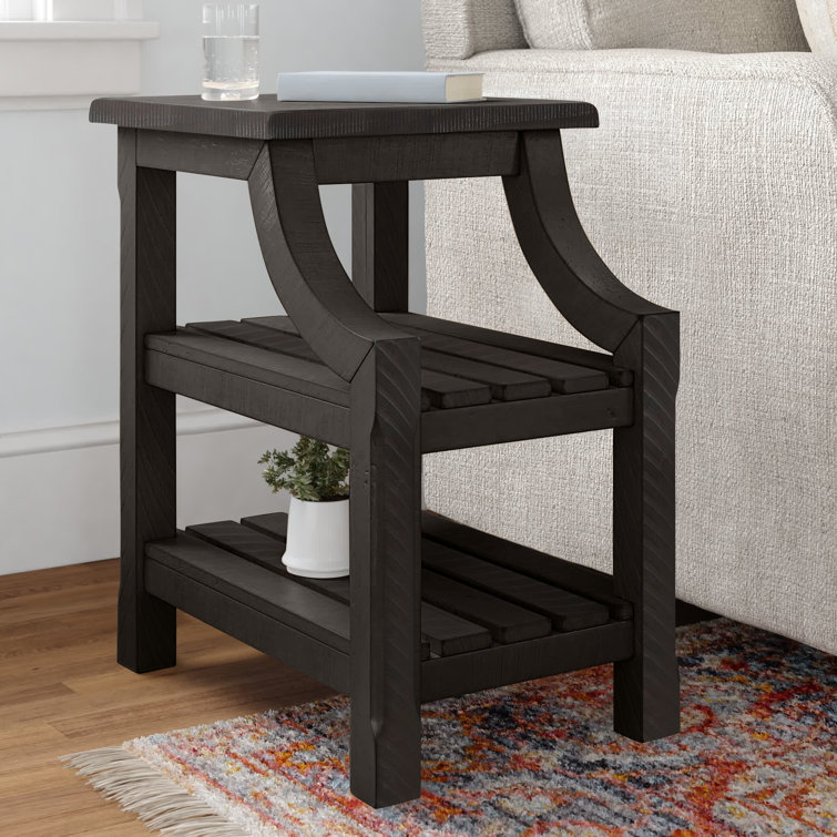 Rachad Solid Wood End Table and Built In Outlets